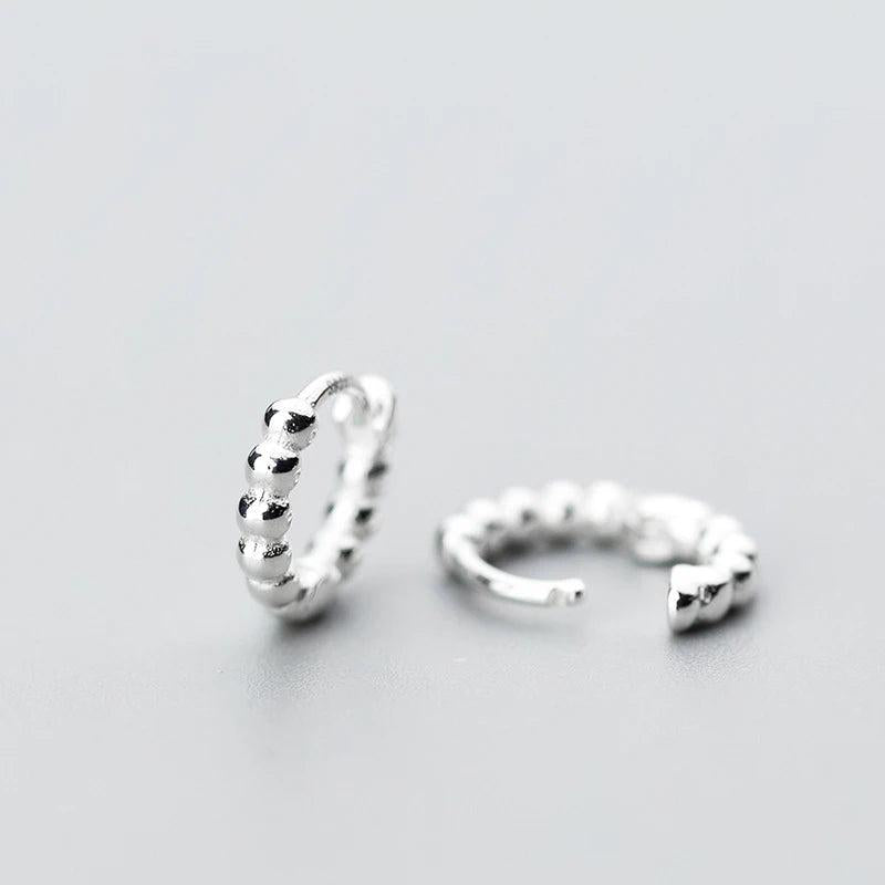925 Sterling Silver Geometric Hoop Earrings for Women