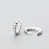 925 Sterling Silver Geometric Hoop Earrings for Women