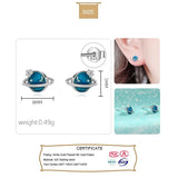 Davis 925 Sterling Silver CZ Planet Stud Earring Wedding Jewelry