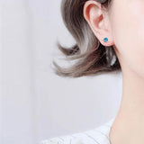 Davis 925 Sterling Silver CZ Planet Stud Earring Wedding Jewelry