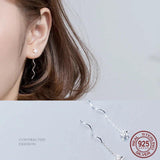 Silver Flower Dangle Drop Earrings 925 Sterling Short Fine Jewelry Women