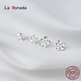 Flower Stud Earrings 925 Sterling Silver Minimalist Jewelry