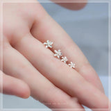 Flower Stud Earrings 925 Sterling Silver Minimalist Jewelry