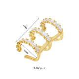 Zircon Ear Cuffs Earrings for Women, CZ Clip-Ons, Party Wedding Jewelry