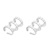 Zircon Ear Cuffs Earrings for Women, CZ Clip-Ons, Party Wedding Jewelry