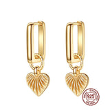 925 Silver Pink Heart Conch Earrings