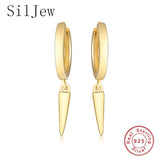 925 Silver Rainbow Snake Eye Angel Cross Moon Lightning Feather Hoops Earrings