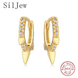 925 Silver Rainbow Snake Eye Angel Cross Moon Lightning Feather Hoops Earrings