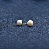 Purple Pink Pearl Stud Earrings, 925 Silver Women Earrings