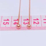 14K Rose Gold Round Bead Chain Ear Line Earrings