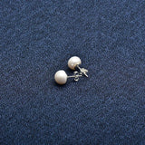925 Silver Freshwater Pearl Button Earrings