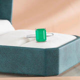 Emerald Gemstone Ring Women 925 Sterling Silver Party Gift