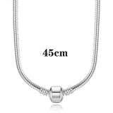 925 Silver Snake Necklace with Bone Charm Pendant