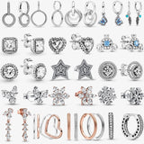 925 Silver Crown Love Heart Stud Earrings