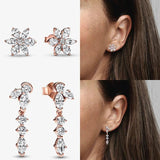 925 Silver Crown Love Heart Stud Earrings