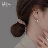 925 Silver Heart Stud Earrings Fine Jewelry Wedding Gift