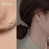 925 Silver Heart Stud Earrings Fine Jewelry Wedding Gift