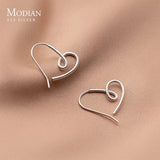 925 Silver Heart Stud Earrings Fine Jewelry Wedding Gift