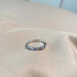 Trumium Sterling Silver Eye Ring Charm Wedding Eternity Rings for Women