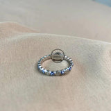 Trumium Sterling Silver Eye Ring Charm Wedding Eternity Rings for Women