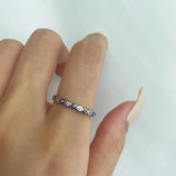 Trumium Sterling Silver Eye Ring Charm Wedding Eternity Rings for Women