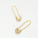 Punk Paperclip Safety Pin Studs 925 Sterling Silver Earrings
