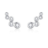 925 Silver Geometric Zircon Earrings Engagement Party Gift