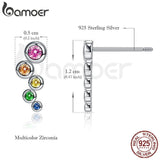 925 Silver Geometric Zircon Earrings Engagement Party Gift