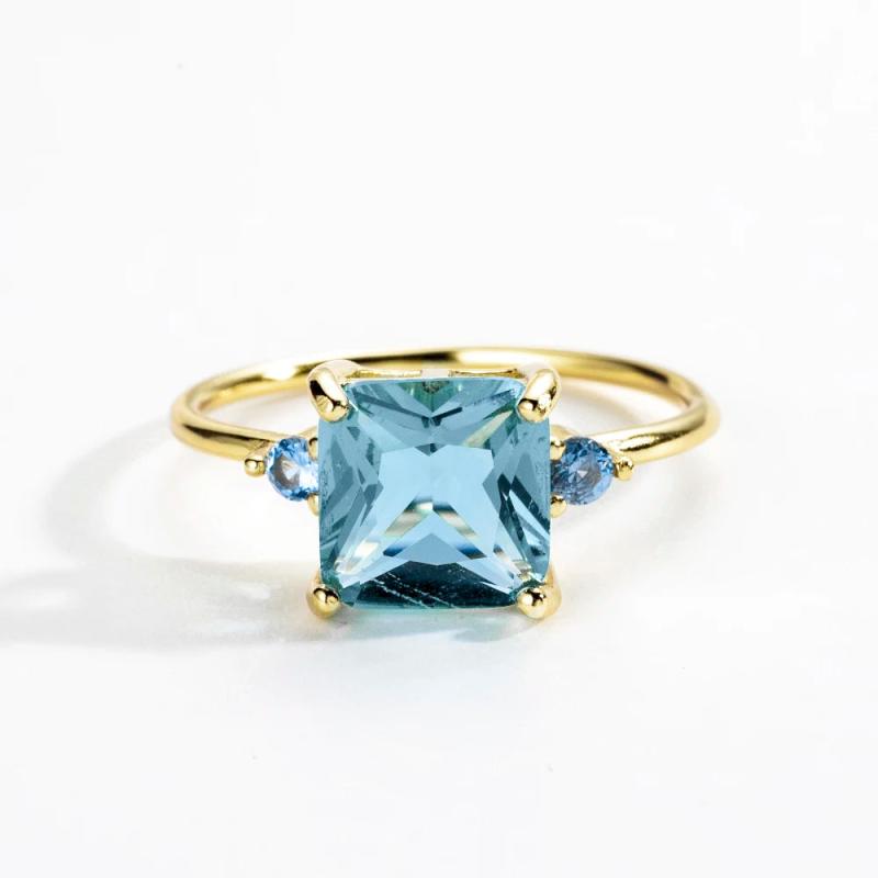 925 Silver Green CZ Zircon Ring Women Wedding Fine Jewelry