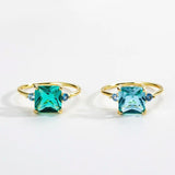925 Silver Green CZ Zircon Ring Women Wedding Fine Jewelry