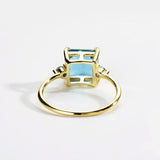 925 Silver Green CZ Zircon Ring Women Wedding Fine Jewelry