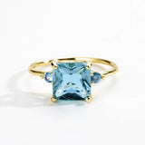 925 Silver Green CZ Zircon Ring Women Wedding Fine Jewelry