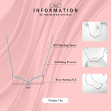 CZ Pendant 925 Silver Chain Necklace Women Wedding Jewelry