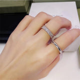 925 Silver Ring with CZ for Women Engagement Wedding Band