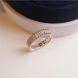 925 Silver Ring with CZ for Women Engagement Wedding Band