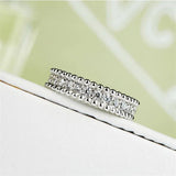 925 Silver Ring with CZ for Women Engagement Wedding Band