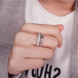925 Silver Ring with CZ for Women Engagement Wedding Band