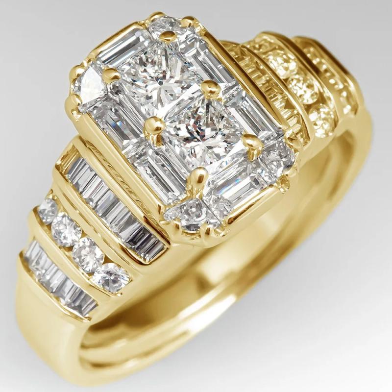 Vintage Zircon 925 Silver Engagement Wedding Band Ring for Women
