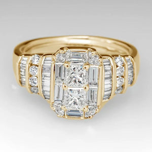 Vintage Zircon 925 Silver Engagement Wedding Band Ring for Women