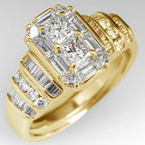 Vintage Zircon 925 Silver Engagement Wedding Band Ring for Women