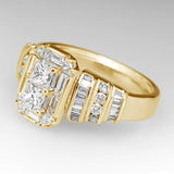 Vintage Zircon 925 Silver Engagement Wedding Band Ring for Women