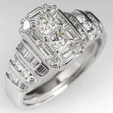 Vintage Zircon 925 Silver Engagement Wedding Band Ring for Women