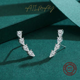 925 Silver Water Drop CZ Long Earrings Wedding Jewelry Gift
