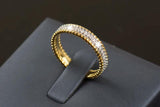 925 Silver Wedding Band Ring w/ 5A Zircon Jewelry