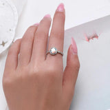 925 Silver Rainbow Zircon CZ Ring Women Wedding Jewelry