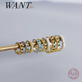 Colorful Zircon Ear Buckle 925 Silver Earring