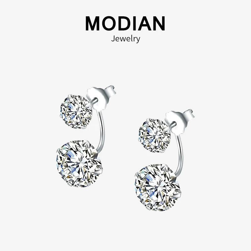 925 Silver CZ Ear Jacket for Women Wedding Crystal Jewelry