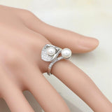 925 Silver Pearl Zircon Wedding Jewelry Set