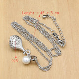 925 Silver Pearl Zircon Wedding Jewelry Set