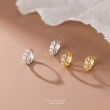925 Silver Zircon Leaf Earrings for Women Girl Jewelry Accessories